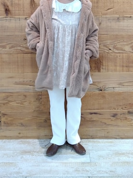 「PUAL CE CIN（ピュアルセシン）のアイテム（その他アウター）」を使った、tomoさん（レディース・152cm）の冬コーディネート