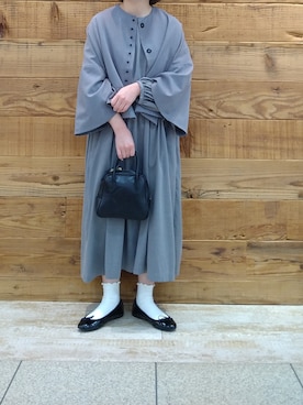 「PUAL CE CIN（ピュアルセシン）のアイテム（ノーカラージャケット）」を使った、tomoさん（レディース・152cm）の冬コーディネート