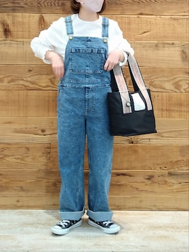 「PUAL CE CIN（ピュアルセシン）のアイテム（サロペット/オーバーオール）」を使った、tomoさん（レディース・152cm）の冬コーディネート