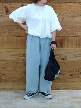 「シアタープロダクツ(THEATRE PRODUCTS)」｜「アイテム（アクセサリー）」を使った、tomoさん（レディース・152cm）の春コーディネート