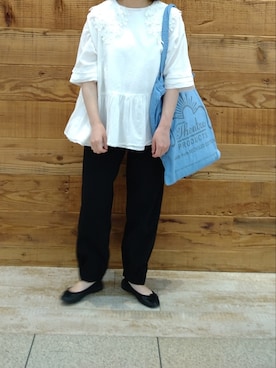 「PUAL CE CIN（ピュアルセシン）の付け襟スムースノースリーブ（キャミソール）」を使った、tomoさん（レディース・152cm）の春コーディネート