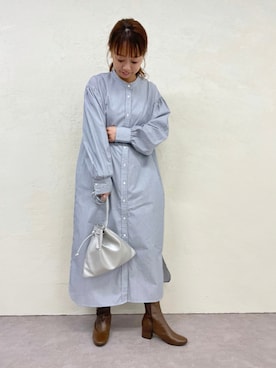 「キンチャクバッグ」｜kitaarashi rikakoさん（レディース・158cm）の夏コーディネート