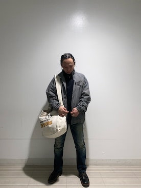 「AVIREX（アヴィレックス）のアイテム（ナイロンジャケット）」を使った、kaiさん（メンズ・165cm）の冬コーディネート