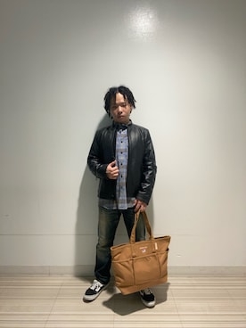 「AVIREX（アヴィレックス）のアイテム（ライダースジャケット）」を使った、kaiさん（メンズ・165cm）の秋コーディネート