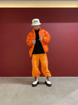「AVIREX（アヴィレックス）のアイテム（ダウンジャケット/コート）」を使った、kaiさん（メンズ・165cm）の冬コーディネート