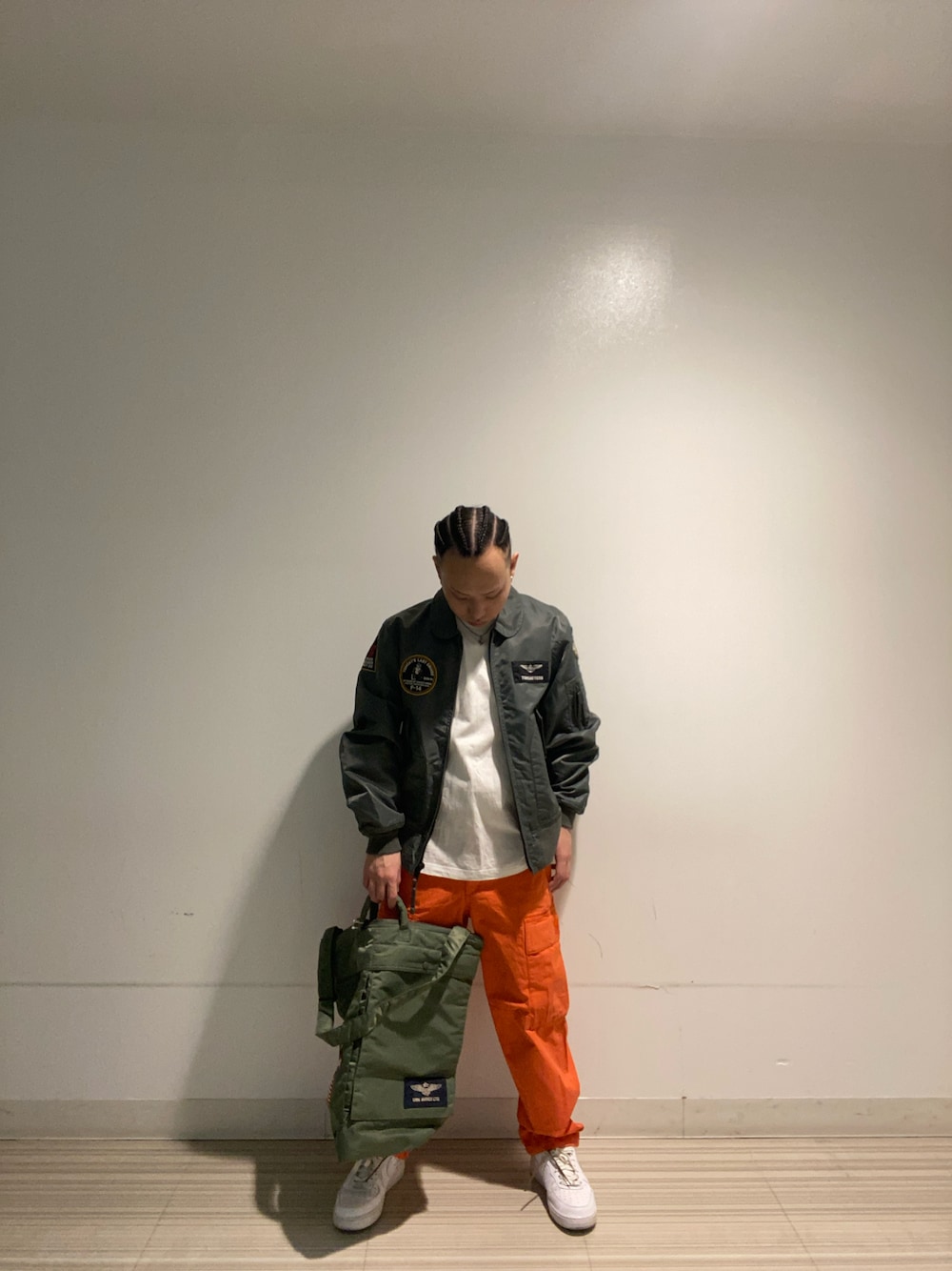 「カジュアル、ストリートMIX、ストリート、ミリタリー、アメカジ、AVIREX、ootd、ファッションの力を信じよう、お洒落さんとつながりたい、いいね、save、フォローお願いします🤑」｜「AVIREXのアイテム（ジャケット/アウター、グリーン系）」を使った、kaiさん（メンズ・165cm）の冬コーディネートの1枚目の写真