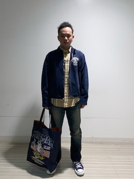 「AVIREX（アヴィレックス）のアイテム（ブルゾン）」を使った、kaiさん（メンズ・165cm）の冬コーディネート