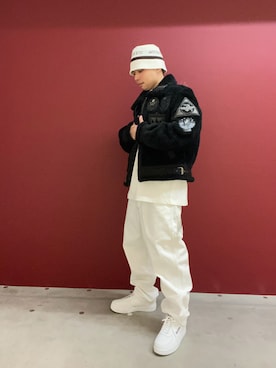 「AVIREX（アヴィレックス）のアイテム（その他アウター）」を使った、kaiさん（メンズ・165cm）の冬コーディネート