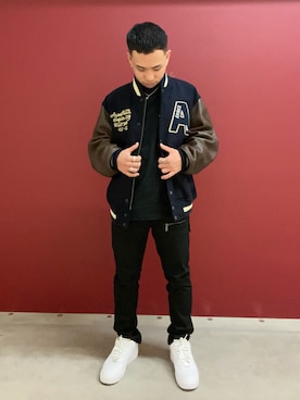 「おでかけコーデ」｜「アイテム（スタジャン）」を使った、kaiさん（メンズ・165cm）の秋コーディネート