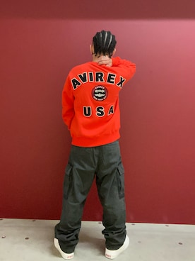 「AVIREX（アヴィレックス）のアイテム（スウェット）」を使った、kaiさん（メンズ・165cm）の秋コーディネート