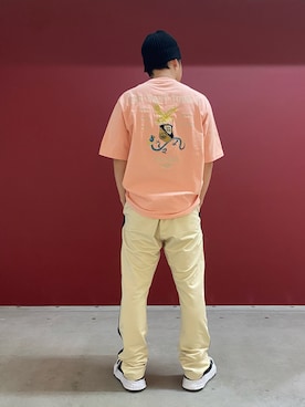 「AVIREX（アヴィレックス）のアイテム（ニットキャップ/ビーニー）」を使った、kaiさん（メンズ・165cm）の春コーディネート