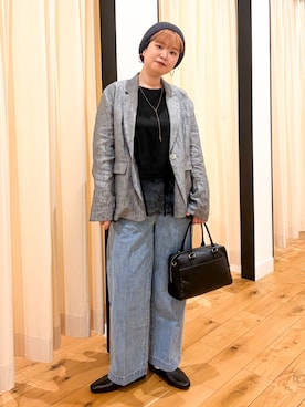 「URBAN RESEARCH DOORS（アーバンリサーチドアーズ）のライトウェイトソフトバブーシュ（その他シューズ、ブラック系）」を使った、hara_styleさん（レディース・156cm）の春コーディネート