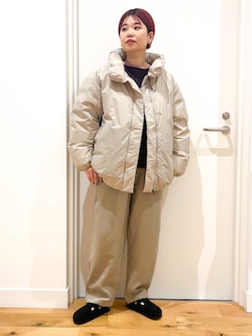 「BIRKENSTOCK（ビルケンシュトック）のBIRKENSTOCK　Boston LEVE（サンダル）」を使った、hara_chanさん（レディース・156cm）の冬コーディネート