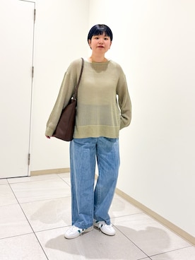 「SMELLY（スメリー）のSMELLY so’　station chain necklace（ネックレス、ゴールド系）」を使った、hara_styleさん（レディース・156cm）の春コーディネート