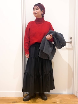 「URBAN RESEARCH DOORS（アーバンリサーチドアーズ）のタートルネックニット（ニット/セーター）」を使った、hara_chanさん（レディース・156cm）の冬コーディネート