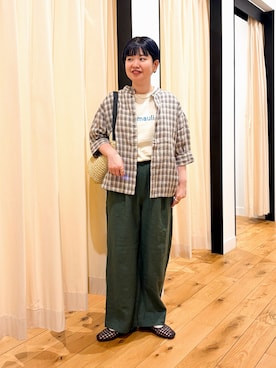 「URBAN RESEARCH DOORS（アーバンリサーチドアーズ）のメッシュサンダル（サンダル、ブラウン系）」を使った、hara_styleさん（レディース・156cm）の春コーディネート