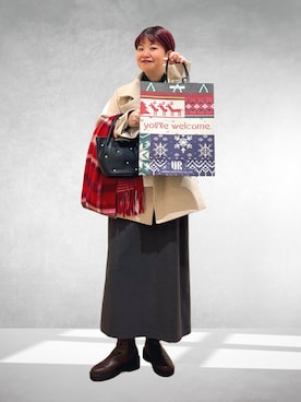 「アイテム（ワンピース）」を使った、hara_chanさん（レディース・156cm）の秋コーディネート