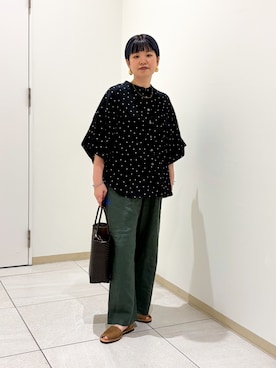 「SMELLY（スメリー）のステンレススクリューチェーンネックレス（ネックレス、ゴールド系）」を使った、hara_styleさん（レディース・156cm）の春コーディネート