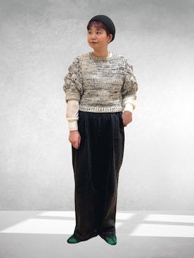 「アイテム（ニット/セーター）」を使った、hara_chanさん（レディース・156cm）の秋コーディネート