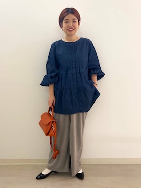 「アイテム（バングル/リストバンド）」を使った、hara_chanさん（レディース・156cm）の秋コーディネート