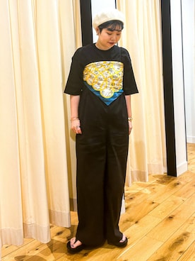 「FORK&SPOON（フォークアンドスプーン）のアイテム（オールインワン・サロペット）」を使った、hara_chanさん（レディース・156cm）の夏コーディネート