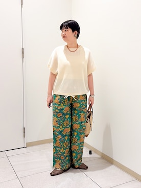 「SMELLY（スメリー）のSMELLY so’　carnelian necklace（ネックレス、レッド系）」を使った、hara_styleさん（レディース・156cm）の夏コーディネート