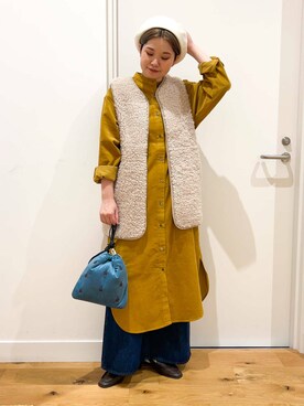「アーバンリサーチドアーズ」｜「アイテム（ハンチング/ベレー帽）」を使った、hara_chanさん（レディース・156cm）の秋コーディネート