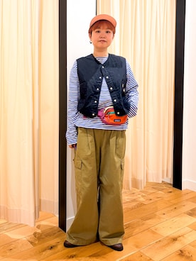 「URBAN RESEARCH DOORS（アーバンリサーチドアーズ）のpatagonia　TERRAVIA MINIHIPPACK（ボディバッグ/ウエストポーチ、レッド系）」を使った、hara_styleさん（レディース・156cm）の春コーディネート