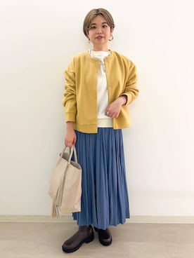 「URBAN RESEARCH Sonny Label（アーバンリサーチサニーレーベル）のストレッチメルトンカーディガン（カーディガン/ボレロ）」を使った、hara_chanさん（レディース・156cm）の秋コーディネート