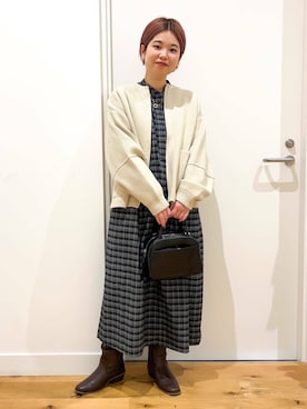「アイテム（シャツワンピース）」を使った、hara_chanさん（レディース・156cm）の秋コーディネート