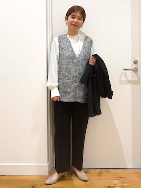 「アイテム（イヤリング）」を使った、hara_chanさん（レディース・156cm）の冬コーディネート