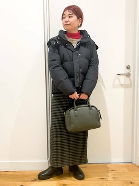 「寒い」｜「アイテム（ダウンジャケット/コート）」を使った、hara_chanさん（レディース・156cm）の冬コーディネート