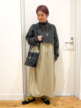 「アイテム（シャツワンピース）」を使った、hara_chanさん（レディース・156cm）の秋コーディネート