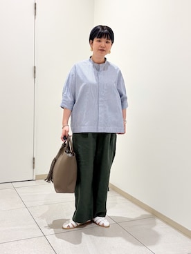 「URBAN RESEARCH DOORS（アーバンリサーチドアーズ）の針抜きテレコスクエアタンクトップ（タンクトップ、ベージュ系）」を使った、hara_styleさん（レディース・156cm）の春コーディネート