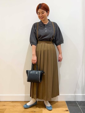 「アイテム（バレエシューズ）」を使った、hara_chanさん（レディース・156cm）の夏コーディネート