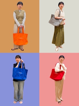 「URBAN RESEARCH DOORS（アーバンリサーチドアーズ）の『別注』L.L.Bean×DOORS　GROCERY TOTE（トートバッグ、グレー系）」を使った、hara_styleさん（レディース・156cm）の春コーディネート