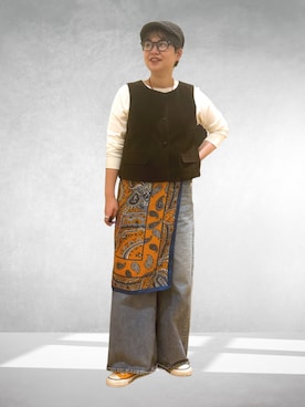 「アイテム（ハンチング/ベレー帽）」を使った、hara_chanさん（骨格ストレート・レディース・156cm）の秋コーディネート