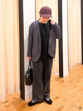 「URBAN RESEARCH DOORS（アーバンリサーチドアーズ）のレースドッキングカットソー（Tシャツ/カットソー、ブラック系）」を使った、hara_styleさん（レディース・156cm）の春コーディネート