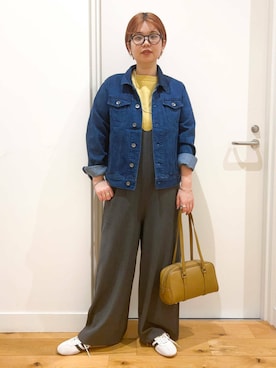 「アイテム（オールインワン・サロペット）」を使った、hara_chanさん（レディース・156cm）の冬コーディネート