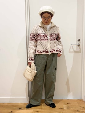 「アイテム（オールインワン・サロペット、グリーン系）」を使った、hara_chanさん（レディース・156cm）の秋コーディネート