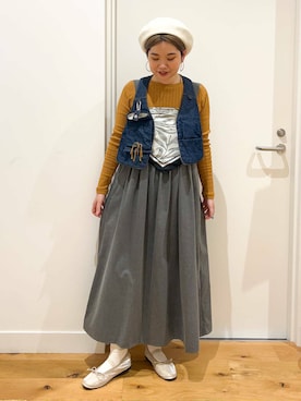 「アーバンリサーチドアーズ」｜「アイテム（ハンチング/ベレー帽）」を使った、hara_chanさん（レディース・156cm）の秋コーディネート