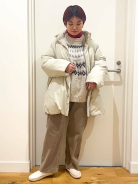 「doors」｜「アイテム（スリッポン）」を使った、hara_chanさん（レディース・156cm）の冬コーディネート