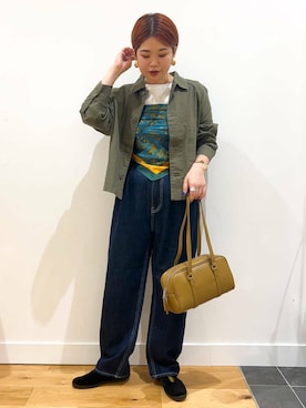 「アイテム（ミリタリージャケット）」を使った、hara_chanさん（レディース・156cm）の夏コーディネート