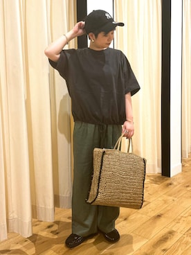 「アイテム（レッグウェア、ピンク系）」を使った、hara_chanさん（レディース・156cm）の夏コーディネート