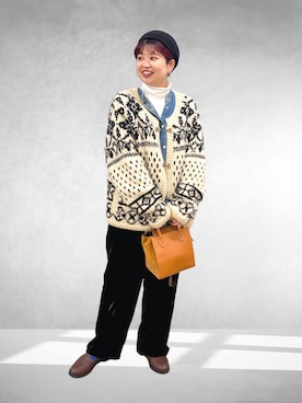 「URBAN RESEARCH DOORS（アーバンリサーチドアーズ）のソフトテレコタートルプルオーバー（Tシャツ/カットソー）」を使った、hara_chanさん（レディース・156cm）の冬コーディネート
