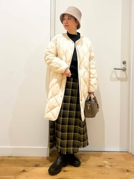 「寒い」｜「アイテム（ダウンジャケット/コート）」を使った、hara_chanさん（レディース・156cm）の冬コーディネート