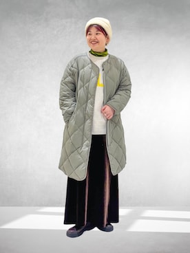 「ベロア」｜「アイテム（アクセサリー）」を使った、hara_chanさん（レディース・156cm）の冬コーディネート