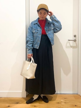 「アイテム（バングル/リストバンド）」を使った、hara_chanさん（レディース・156cm）の秋コーディネート