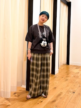 「SMELLY（スメリー）のニュアンスメタルワイドバングル（ブレスレット、シルバー系）」を使った、hara_styleさん（レディース・156cm）の夏コーディネート