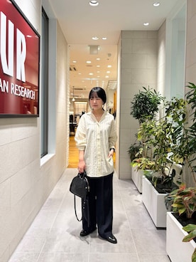 hinanoさんの「new basic　インドコットンサッカーストライプシャツ」を使ったコーディネート